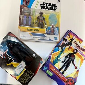 3 New Action Figures Star Wars Sabine Wren Kylo Ren Miles Morales Spider-man